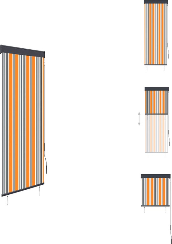 vidaXL Tuinrolgordijn - Verticale Zonwering - 60 x 250 cm - Geel en Blauw - Polyester met PA-coating - Jaloezie