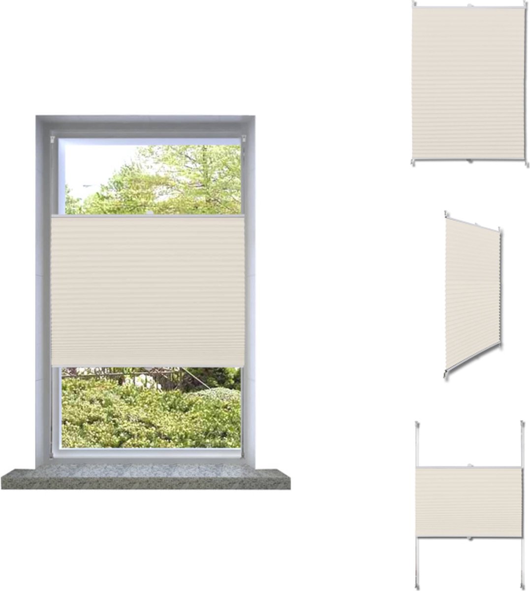 VidaXL Plissé Rolgordijn Crème 40 x 100 cm Jaloezie