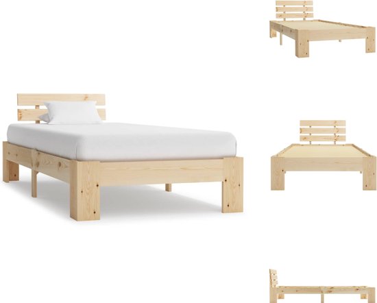 vidaXL Bedframe - Massief grenenhout - 213x105x66 cm - 100x200 cm matras - Bed