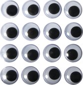 Zelfklevende wiebel oogjes - 15mm - Zwart - 16 stuks - wiebeloogjes