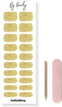 By Emily® Gel Nail Wraps & Gellak Stickers - Golden Glitz - Nagelstickers - Gel Nagel Folie - DIY Manicure - Langhoudende Nail Art - UV LED Lamp Vereist - Trendy Designs - SpringNails- Lente - Nagels Inspiratie - Veilig voor Nagels - 20 Stickers