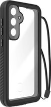 Samsung Galaxy S23 FE volledige beschermhoes, waterdicht IP68 - transparant zwarte omtrek