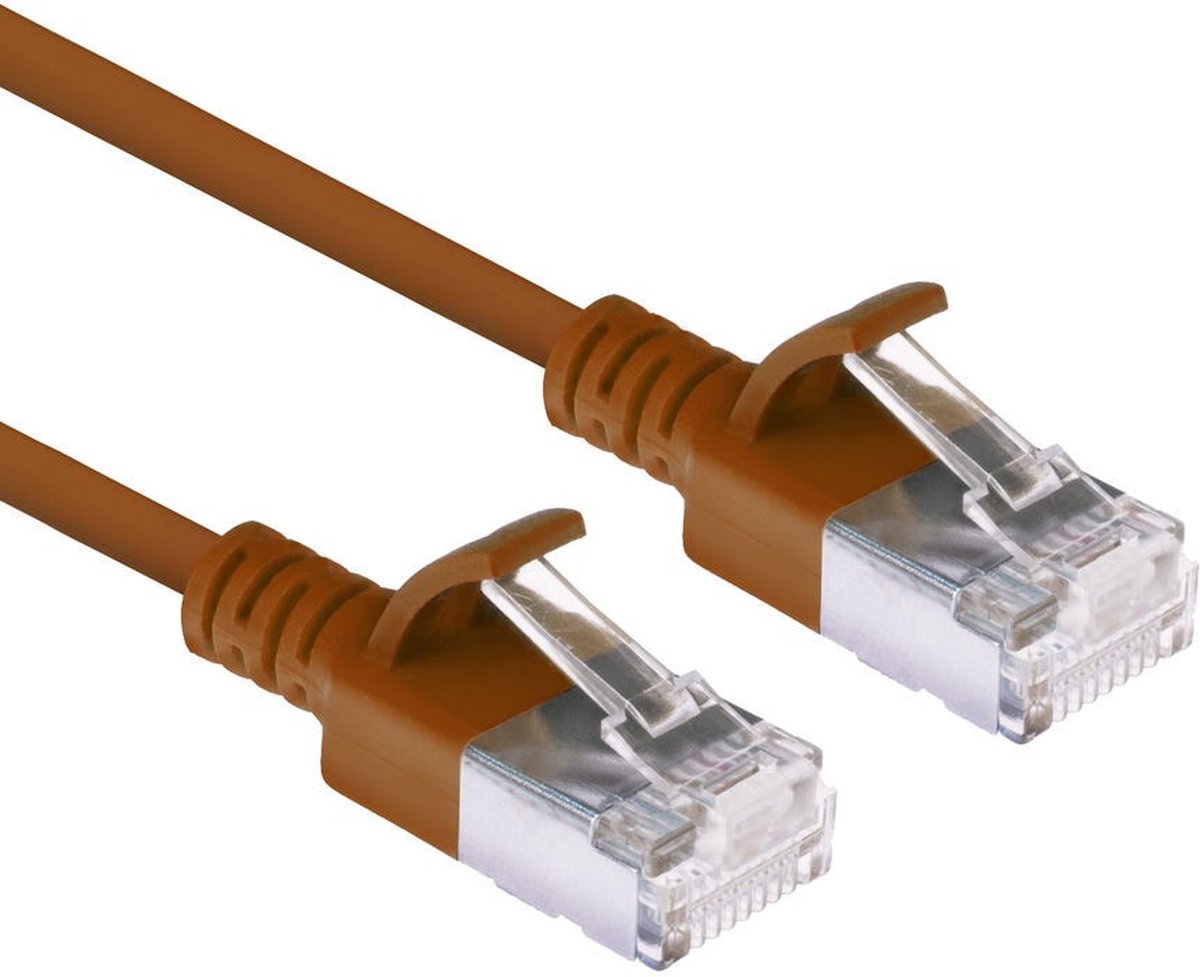 CAT6a U/FTP (STP) kabel 0.25 meter Bruin