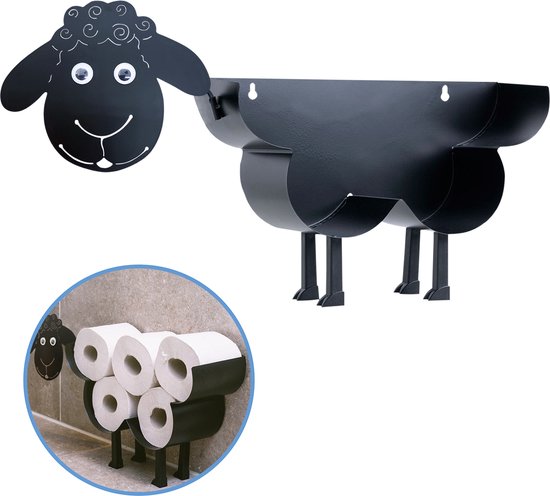 Lot De 3 Porte-papier Toilette Mouton - Support Rouleau WC Déco Amusant, Autoportant, Empilable, Pour Salle De Bain