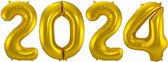 Ballon Cijfer 2024 Oud En Nieuw Versiering Nieuw Jaar Feest Artikelen Gouden Happy New Year Ballonnen Goud – 36 cm
