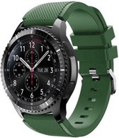 By Qubix Siliconen sportbandje - Donkergroen - Geschikt voor Samsung Galaxy Watch 3 (45mm) - Galaxy Watch 46mm - Samsung Gear S3 Classic & Frontier