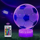 Voetbal Cadeaus voor Jongens Meisjes, Voetbal 3D Nachtlamp, Voetbal 3D Illusie Lamp met 16 Kleur Veranderende Afstandsbediening, Decoratieve Bureau Lamp, Creatief Verjaardag Kerstcadeau, Ideaal voor Sportfans