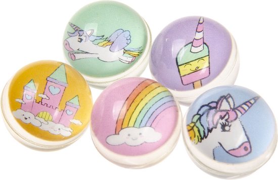 Foto: Stuiterballen 6 stuks rubberen eenhoorn stuiterballen party bag fillers voor kinderen unicorn verjaardagsspeelgoed voor kinderen meerkleurig met verschillende varianten 