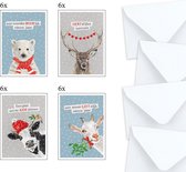 24 cartes de Noël BEASTLY - Cartes du Nouvel An avec enveloppe