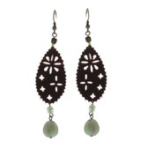 Behave Boucles d'oreilles - boucles d'oreilles - femme - marron - bleu - 9 cm