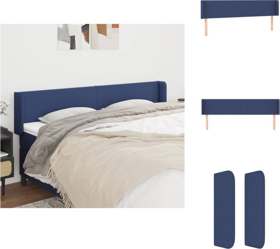 vidaXL Hoofdbord Blauw - 203 x 16 x 78/88 cm - Trendy design en duurzaam materiaal - Bedonderdeel