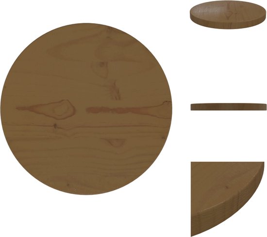 vidaXL Tafelblad - Massief grenenhout - 30 x 2.5 cm - Bruin - Tafelonderdeel