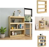 vidaXL Boekenkast - Massief grenenhout - 100 x 30 x 103 cm - Ruim en stijlvol - Kast