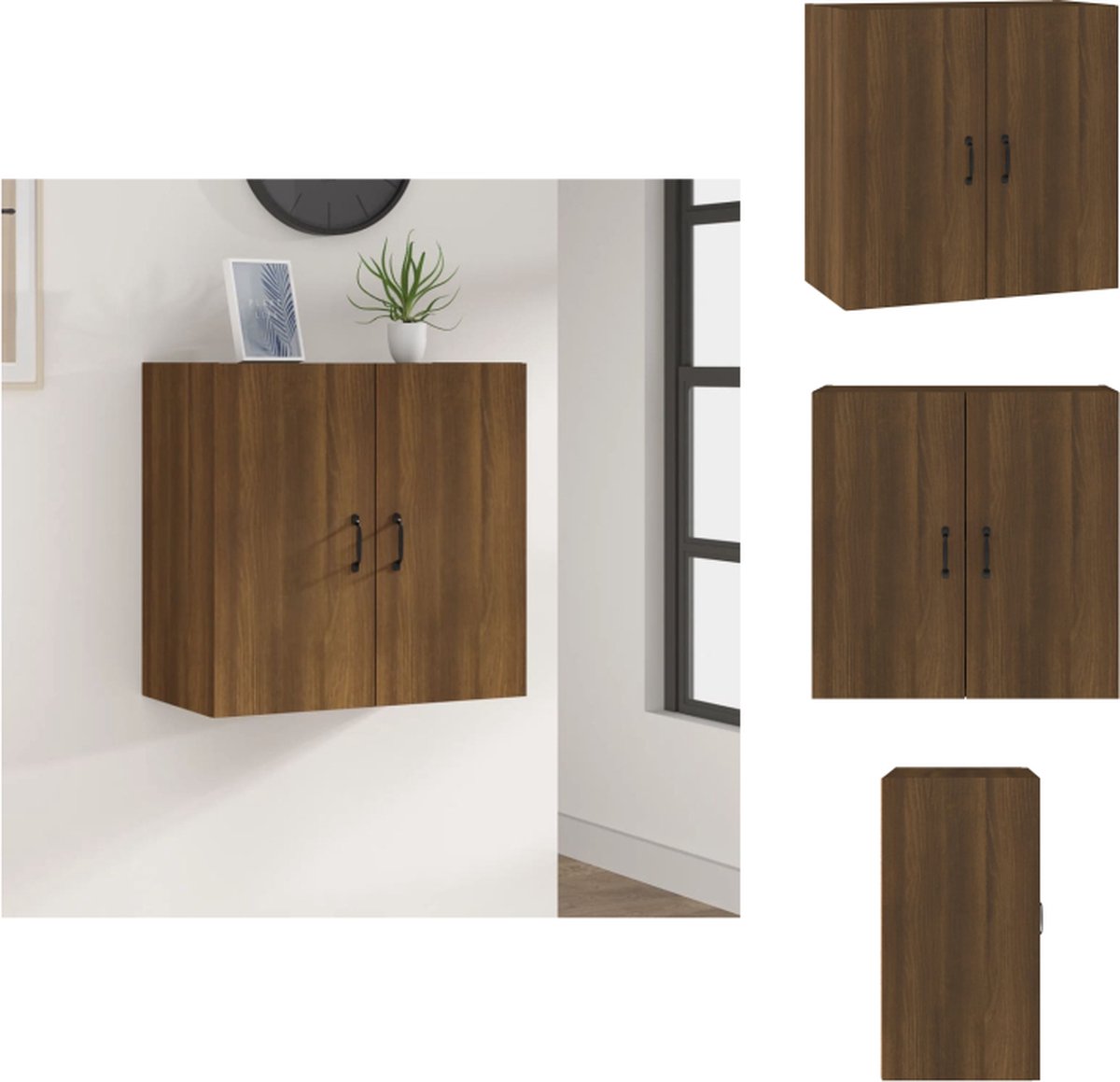 VidaXL Wandkast Bruineiken 60 x 31 x 60 cm Trendy ontwerp Kast