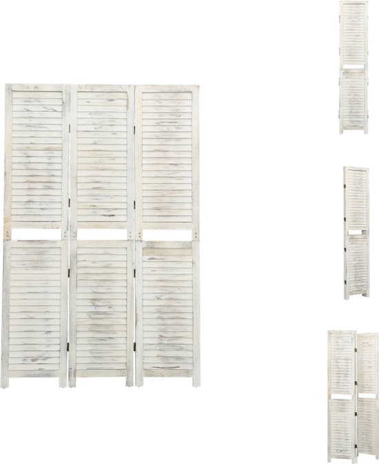 Scheidingswand met 4 panelen BELIBOR in wit hout