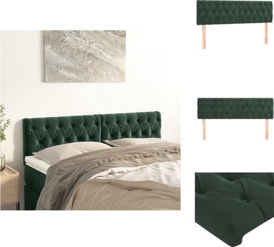 vidaXL Hoofdbord Groen 144 x 7 x 78/88 cm - Verstelbaar - Comfortabel - Bedonderdeel