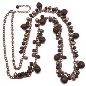 Collier de perles Behave Bead - marron - chaîne longue - couleur bronze - 100cm