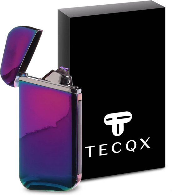 TECQX Elektrische Plasma Aansteker Flex - Oplaadbaar USB - Wind en Storm Bestendig - Vuurwerk Aansteker - Double Arc - Sigaretten Aansteker - BBQ - Rainbow