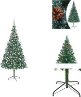 vidaXL Kunstkerstboom - Levensecht - 210 cm - Met 910 takken en 300 LEDs - USB-aansluiting - Decoratieve kerstboom