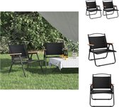 vidaXL Campingstoel - Zwart - 54x43x59 cm - Duurzaam materiaal - Stevig frame - Lichtgewicht en inklapbaar - Breed toepasbaar - Inclusief 2 stoelen - vidaXL - Tuinstoel