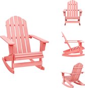 vidaXL Chaise à bascule Adirondack - Bois - Rose - 70x91,5x92 cm - Capacité de charge 110 kg - Chaise de jardin