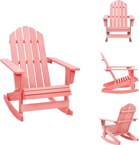 vidaXL Adirondack schommelstoel - hout - roze - 70x91.5x92cm - draagvermogen 110kg - Tuinstoel