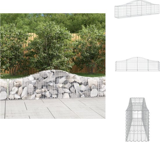 VidaXL Schanskorf - Decoratieve Geluidsisolerende Tuinbarrière - 200 X 50 X 160 180 Cm Gegalvaniseerd Ijzer Bloempot