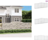 vidaXL Schanskorf 400x50x120/140 cm - Decoratieve en geluidsisolerende tuinbarrières - Gegalvaniseerd ijzer - Bloempot
