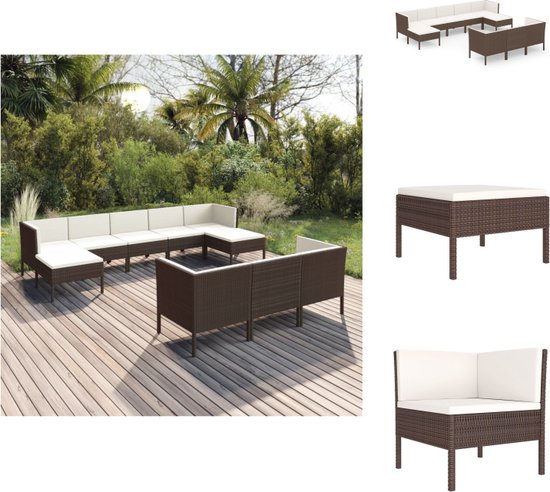 vidaXL Ensemble de salon Mobilier de jardin - Marron - 57 x 69 x 69 cm - Rotin PE - Ensemble de jardin