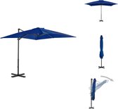 vidaXL Hangparasol - vidaXL - Hangende parasol - 250 x 250 x 230 cm - Azuurblauw - Parasol