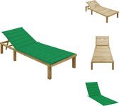 vidaXL Loungebed - Tuinmeubelen - 200x70x(31.5-77) cm - Groen kussen - Ligbed