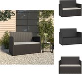 vidaXL Tuinbank Lounge - 105 x 56 x 75 cm - zwart PE-rattan - inclusief kussens - vidaXL - Tuinbank