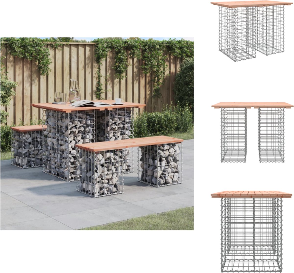 vidaXL Tuinbank - Tuinbanken - Buitenbank - Parkbank - Tuinbank Schanskorfontwerp 100x70x72 cm massief grenenhout