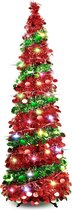 Livano Kerstboom - Kerstversiering - Kunststof - Kunstmatige Kerstbomen - Kerst - Kunstkerstboom - 150 cm - Christmas Tree - Artificial Christmas Tree - Rood/Groen