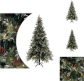 vidaXL Kerstboom - LED - 225 cm - Groen/Wit - Decoratieve kerstboom