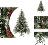 vidaXL Kerstboom Scharnierende - 120 cm - PVC/PE/Staal - 163 PVC uiteinden - 164 PE uiteinden - 24 dennenappels - Decoratieve kerstboom