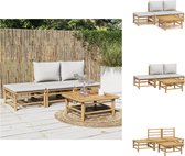 vidaXL Bamboe Tuinset - Elegant - Loungeset - Afmeting- 55 x 69 x 65 cm - Duurzaam materiaal - Tuinset