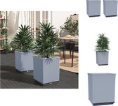 vidaXL plantenbakken - Tuindecoratie - 30x30x37cm - lichtgrijs PP - Bloempot