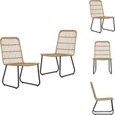vidaXL Ensemble de chaises en Poly - 66,5 x 53,5 x 90 cm - Chêne/ Zwart - Chaise de jardin