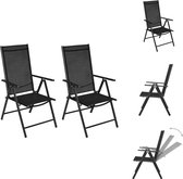 vidaXL Ensemble de chaises pliantes - 2 pièces - Zwart - 54x73x107 cm - Dossier réglable - Chaise de jardin