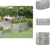 vidaXL Ovale Plantenbak - Zilver - 152 x 80 x 68 cm - Staal - Bloempot