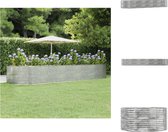 vidaXL Ovale plantenbak - 447 x 140 x 68 cm - Zilver - Gepoedercoat staal - Bloempot