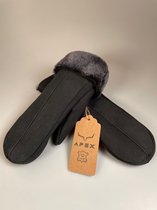 Leren Handschoenen Heren - Premium kwaliteit %100 Schapenleer - Donker Blauw- Winter - Extra warm - Maat L
