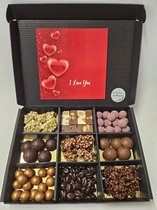 Luxe Belgische Chocolade Proeverij Pakket met Mystery Card 'I Love You'