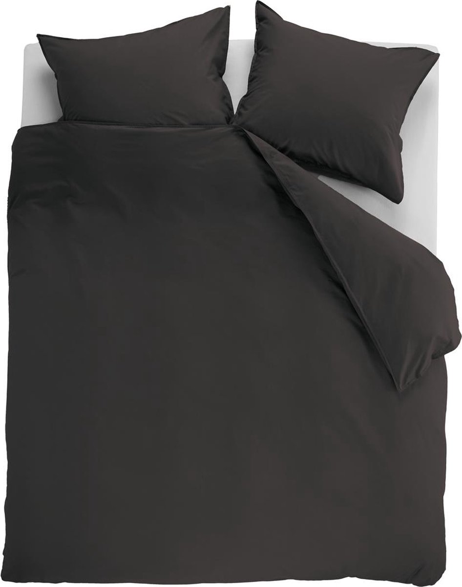 Ambiante Cotton Uni dekbedovertrek - Effen - Lits-Jumeaux - 240x200/220 cm - Antraciet