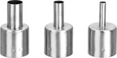 TOOLCRAFT ZD-8908HT1 + ZD-8908HT2 + ZD-8908HT3 Hetelucht mondstuk Ronde vorm Grootte soldeerpunt 5 mm, 8 mm, 12 mm Leng