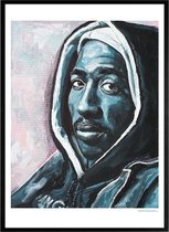 2pac full colour print 51x71 cm *ingelijst & gesigneerd