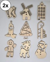 Kersthanger combo set groot: Nederland, Kerstfiguren, Kerstdagen - uniek houten ontwerp - set van 18 - Lila Designs - GRATIS VERZENDING!
