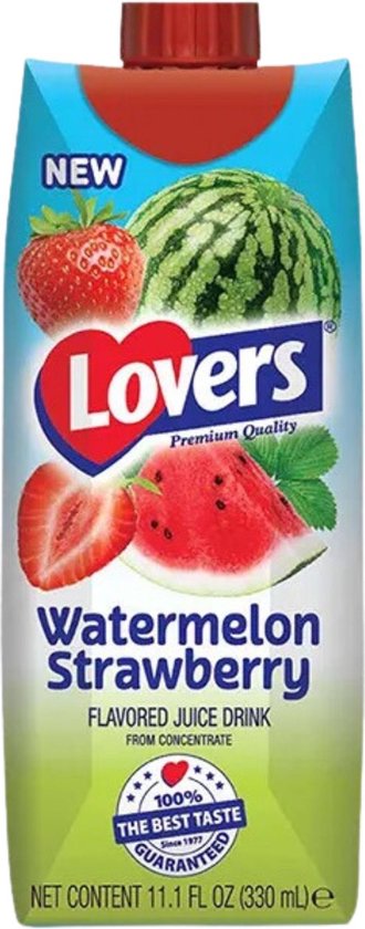 Lovers Juice Watermelon Strawberry Pakjes 330ml Tray 18 Stuks