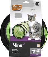 KARLIE - Kattentunnel MIna - Kleur: groen/zwart - 90 x 25 cm